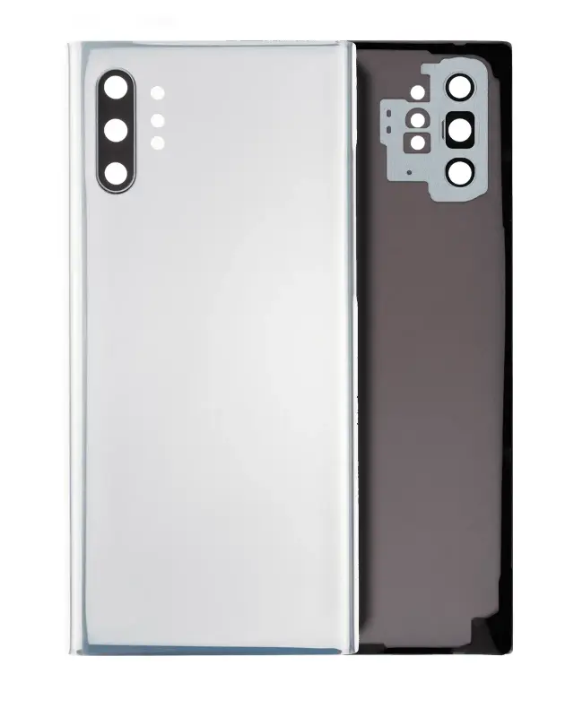 Vitre arrière pour Samsung Galaxy Note 10 Plus / 5G (sans logo, compatible premium, Aura Glow / Silver)