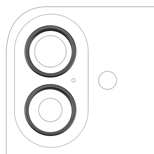 Anneau de contour de caméra arrière pour Apple iPhone 17 (lot de 2, noir, lot de 10)