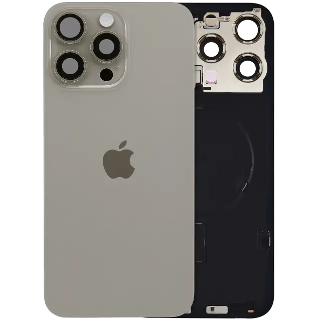 Vitre arrière avec MagSafe, NFC et nappe flash pour Apple IPhone 15 Pro Max (origine, titane naturel)