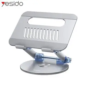 Support pour Ordinateur Portable et Tablette Yesido LP06 Rotation 360° Argent