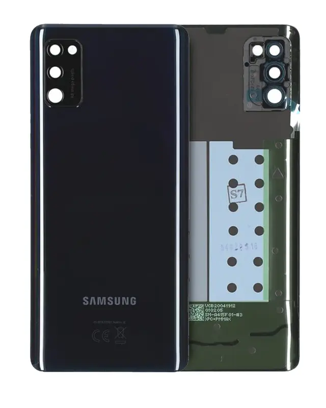 Vitre arrière pour Samsung Galaxy A41 (A415 / 2020) (pack service origine, Prism Crush Black)
