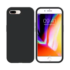 Coque Silicone Compatible pour Apple iPhone 7 Plus/iPhone 8 Plus (#18) Noir