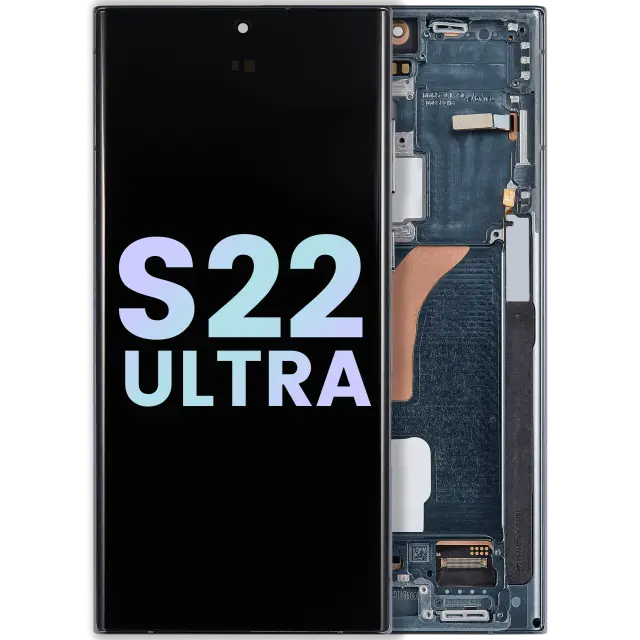 Écran OLED avec châssis pour Samsung Galaxy S22 Ultra 5G (pack service origine, vert)
