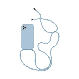 Coque Silicone avec Cordon Apple iPhone 16 Pro (#3) Bleu Clair