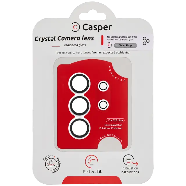 Protection de lentilles de caméra pour Samsung Galaxy S26 Ultra (Clear Rings)