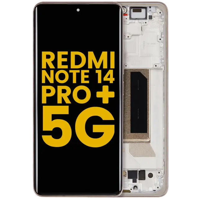 Écran OLED avec châssis pour Xiaomi Redmi Note 14 Pro Plus 5G (reconditionné, Sand Gold)