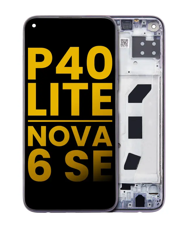 Écran LCD avec châssis pour Huawei P40 Lite / Nova 6 SE (reconditionné, noir)