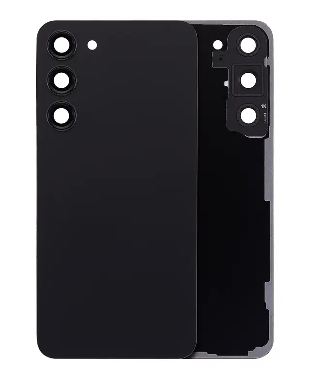 Vitre arrière pour Samsung Galaxy S23 Plus 5G (sans logo, compatible, noir fantôme)