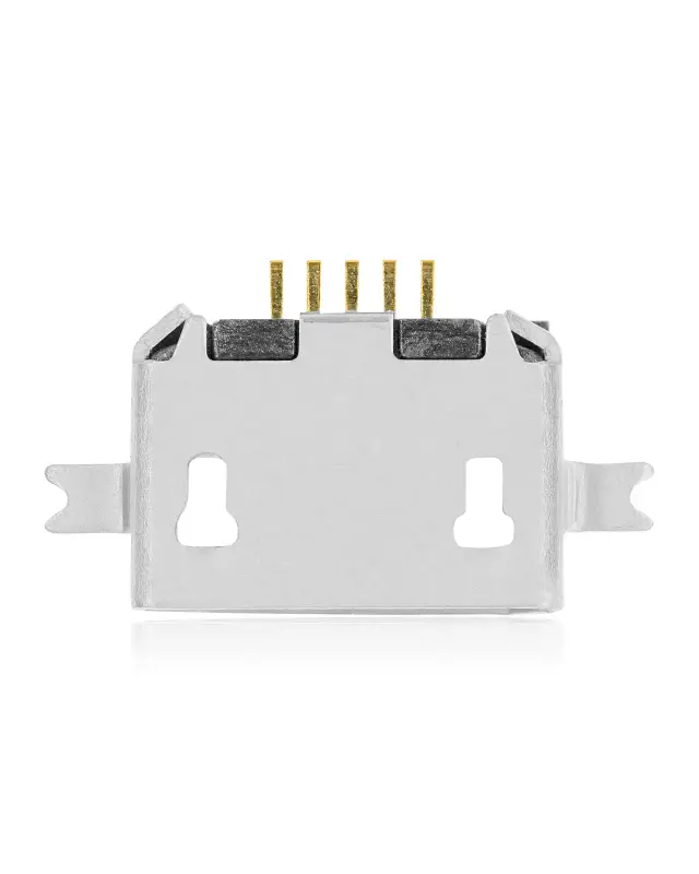 Connecteur de charge à souder — format Micro B, 5 broches, 2 points de fixation (C028)