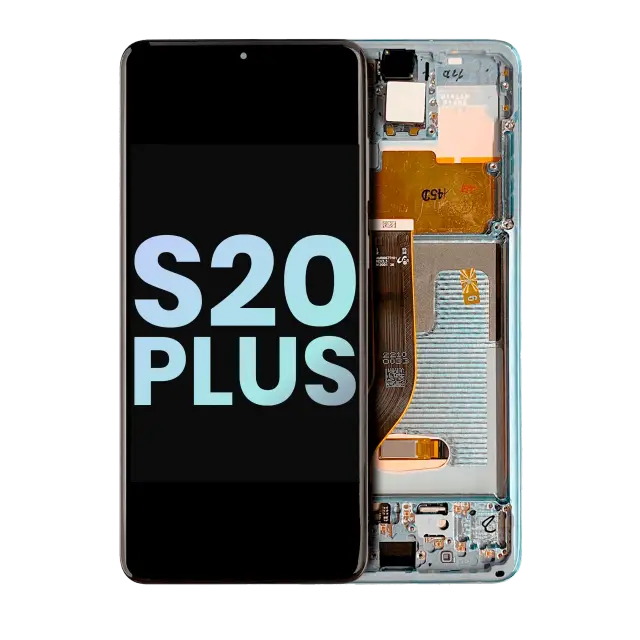 Écran OLED avec châssis pour Samsung Galaxy S20 Plus 5G (pack service origine, Cloud Blue)