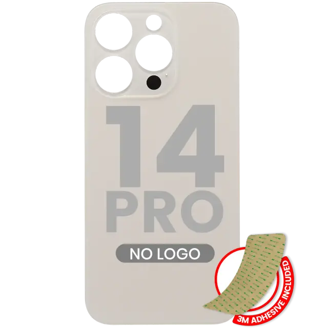 Vitre arrière pour Apple iPhone 14 Pro (No Logo / Large Camera Hole, or)