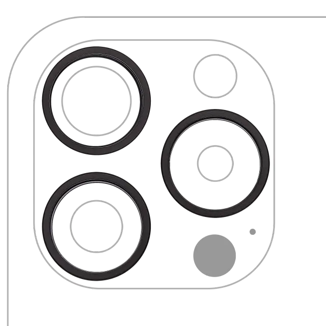 Anneau de contour de caméra arrière pour Apple iPhone 15 Pro Max (lot de 3, titane noir, lot de 10)
