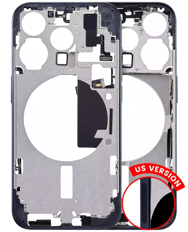Châssis pour Apple iPhone 15 Pro (version US, compatible premium, Blue Titanium)