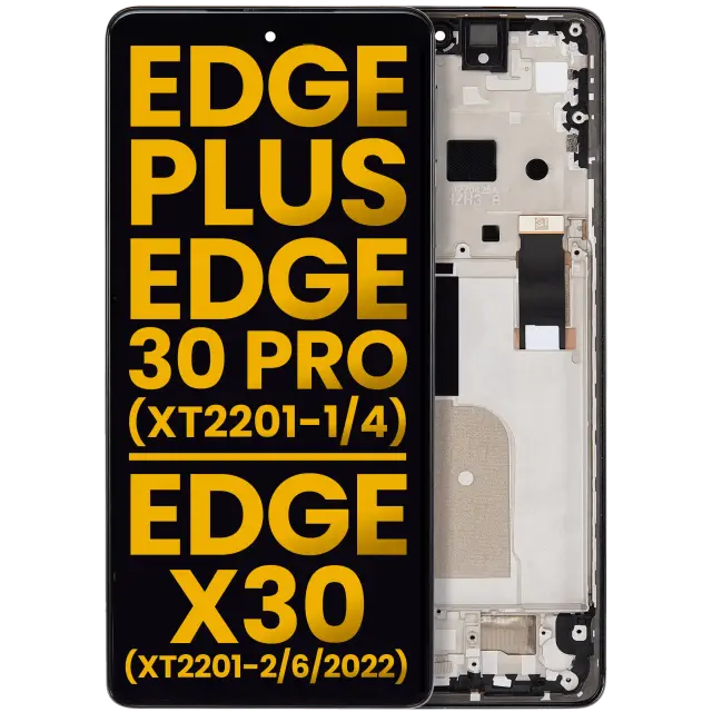 Écran OLED avec châssis pour Motorola Moto Edge Plus / Edge 30 Pro (XT2201-1 / 4) / Edge X30 5G (XT2201-2 / 6 / 2022) (reconditionné, Cosmos Blue)