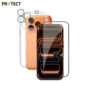 Pack de Protection Coque + Protection Lentille + Verre Trempé PROTECT pour Apple iPhone 17 Pro Transparent