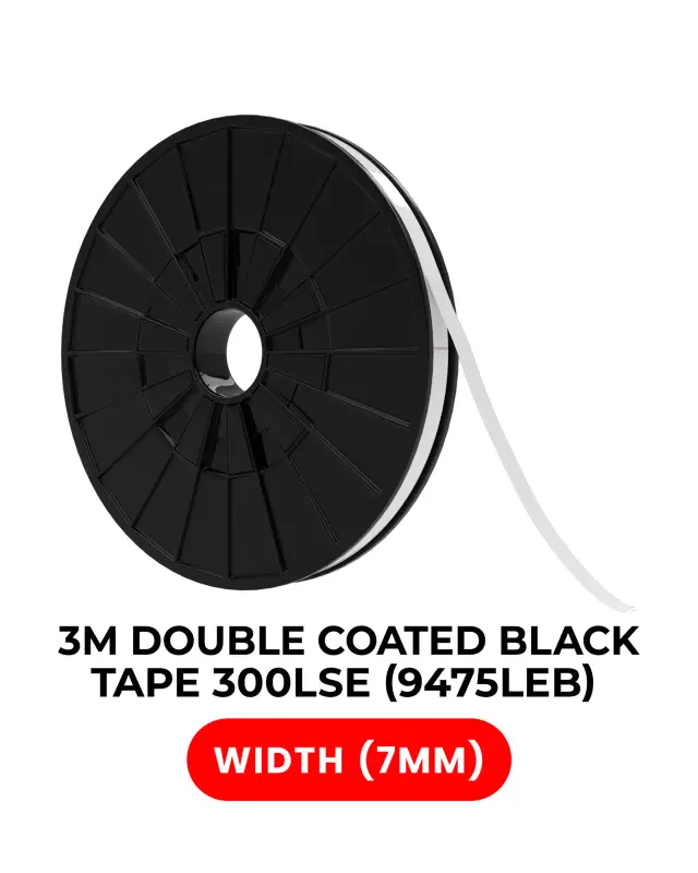 Ruban adhésif double face polyester haute résistance 3M 9475LEB (300LSE) — 7 mm × 25 m