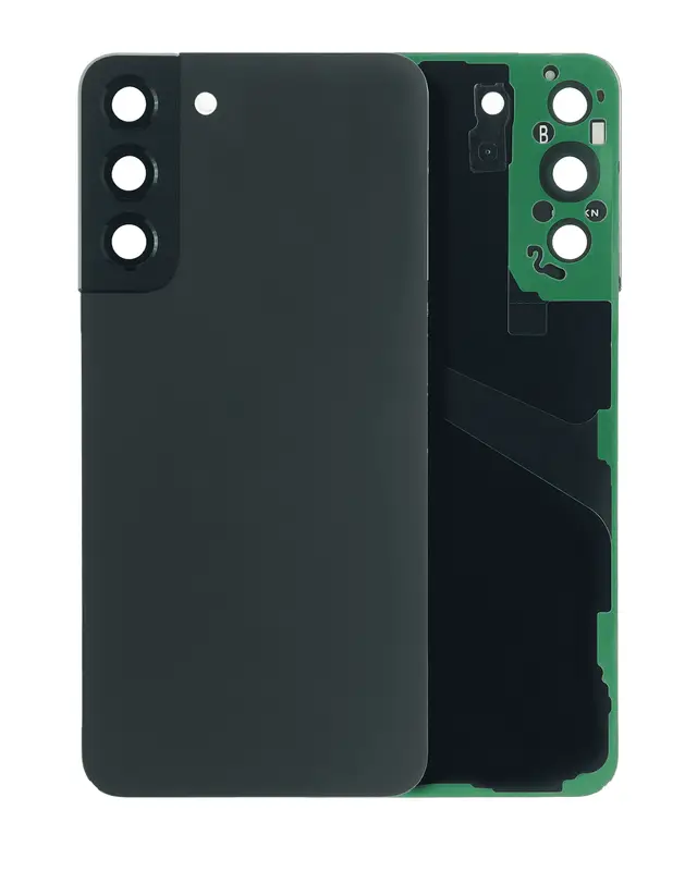 Vitre arrière pour Samsung Galaxy S22 Plus 5G (sans logo, compatible premium, noir fantôme)