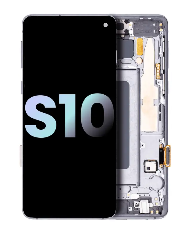 Écran OLED avec châssis pour Samsung Galaxy S10 (pack service origine, Prism / Ceramic Black)
