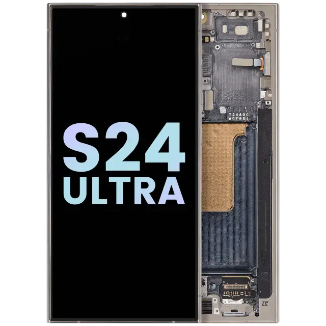 Écran OLED avec châssis pour Samsung Galaxy S24 Ultra (pack service origine, Titanium Gray)