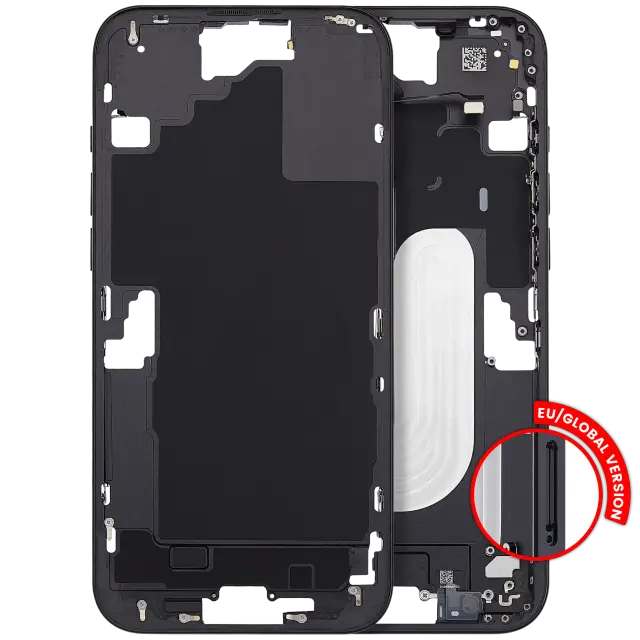 Châssis pour Apple iPhone 16 Plus (version EU, compatible premium, noir)