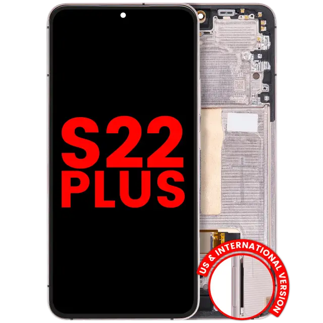 Écran OLED avec châssis pour Samsung Galaxy S22 Plus 5G (version US & internationale, compatible premium, Pink Gold / Violet)