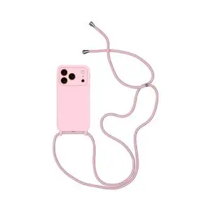 Coque Silicone avec Cordon Apple iPhone 17 Pro (#02) Rose