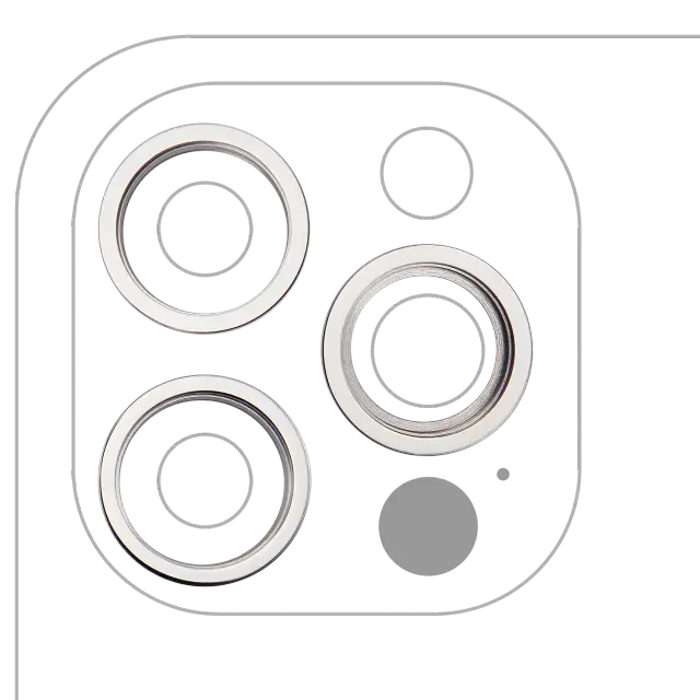 Anneau de contour de caméra arrière pour Apple iPhone 12 Pro (argent, lot de 3, lot de 10)
