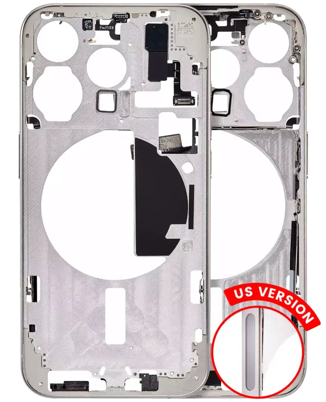 Châssis pour Apple iPhone 15 Pro (version US, compatible premium, White Titanium)