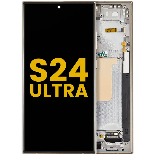 Écran OLED avec châssis pour Samsung Galaxy S24 Ultra (reconditionné, Titanium Yellow)