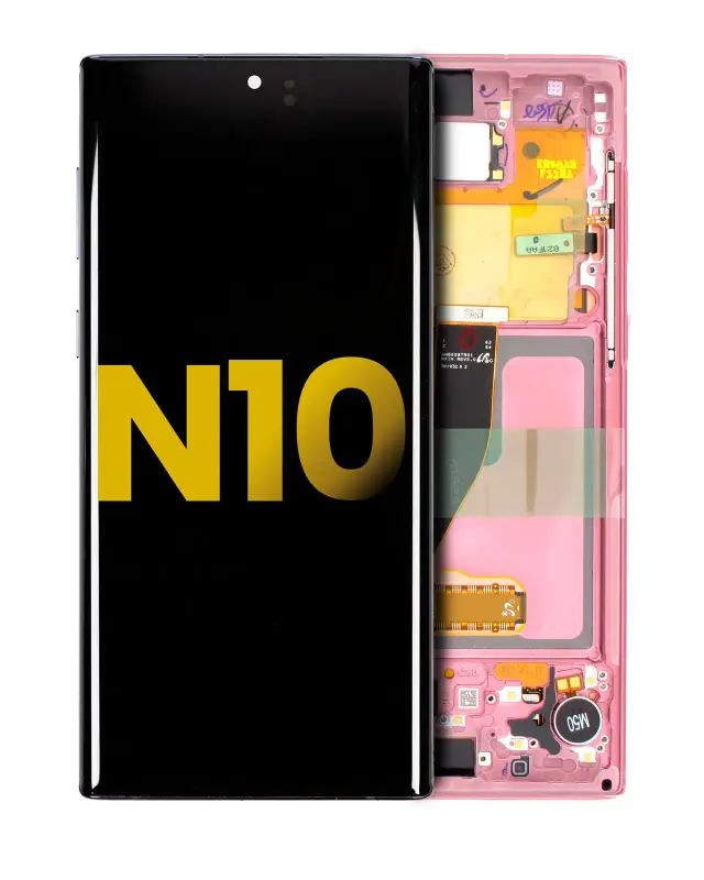 Écran OLED avec châssis pour Samsung Galaxy Note 10 (reconditionné, Aura Pink)