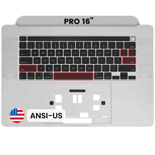 Châssis supérieur avec clavier ANSI US pour Apple MacBook Pro 16" A2141 (2019) (OEM New, argent)