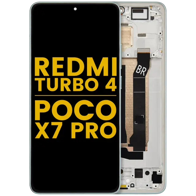 Écran OLED avec châssis pour Xiaomi Redmi Turbo 4 / Xiaomi Poco X7 Pro (reconditionné, vert)