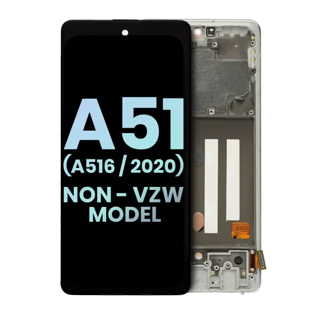 Écran OLED avec châssis pour Samsung Galaxy A51 5G (A516 / 2020) (Non-Verizon 5G UW Frame) (pack service origine, Prism Cube White)