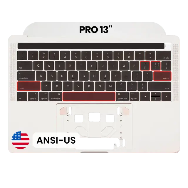 Châssis supérieur avec clavier ANSI US pour Apple MacBook Pro 13" A1706 (2016-2017) (OEM New, argent)